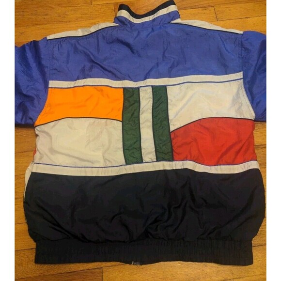 Vtg 80s 90s MacGregor Color Block Geometric Multicolor Windbreaker Track Jacket - Picture 7 of 9